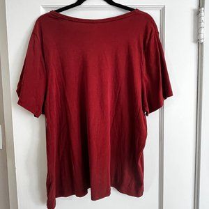 Women's Plus Size Cotton Rib Short Sleeve Crewneck T-shirt - Rust Red